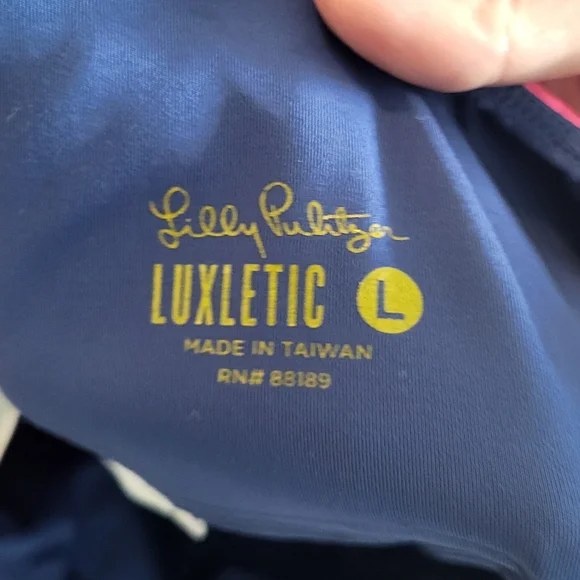 Lilly Pulitzer Luxletic Weekender High-Rise Midi Legging oyster bay Navy Size L - Picture 3 of 4